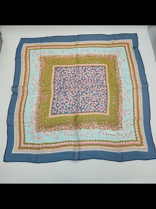 Dior Accessories - CHRISTIAN DIOR Vintage Floral Chiffon Scarf w/ Original Presentation Sleeve